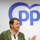 El presidente del PP de Castilla y León, Alfonso Fernández Mañueco, en la clausura de la reunión del Comité Ejecutivo Autonómico del PPCyL.