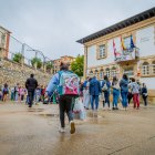 Alumnos en el primer día de colegio en La Arboleda.