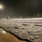 Espesor que alcanzó el granizo en Fresno de Caracena.