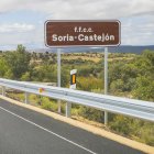 El cartel, ya corregido, de la Soria-Castejón.