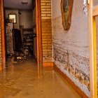 Daños en una casa tras la crecida del rio en Magaña (Soria).