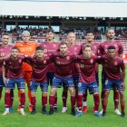 Once del Pontevedra el pasado fin de semana en el campo del Compostela.