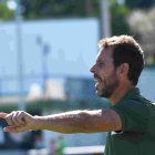 Aitor Calle en el encuentro de hace dos jornadas en el campo del Coruxo.