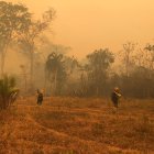 Los bomberos forestales de la BRIF de Lubia se encuentran en Monte Verde junto con los otros 38 profesionales enviados por el Gobierno central a Bolivia.