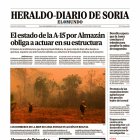 Portada de Heraldo Diario de Soria del 26 de septiembre de 2024.