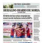 Portada de Heraldo-Diario de Soria de 30 de septiembre de 2024.