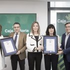 Entrega del reconocimiento a Caja Rural de Soria por parte de AENOR.