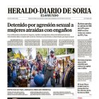 Portada de Heraldo Diario de Soria del 12 de octubre de 2024.