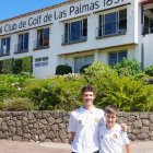 Los dos golfistas sorianos durante la concentración en Canarias.