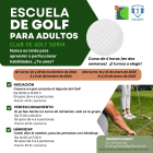 Cartel anunciador de la escuela de golf.