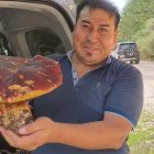 Ademar con su ejemplar de boletus pinicola.