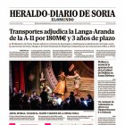 Portada de Heraldo Diario de Soria del 6 de noviembre de 2024.