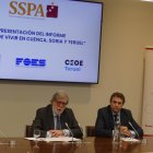 Los responsables de la SSPA durante la presentación del informe