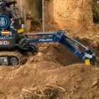 La maquinaria de la Policía durante las labores de búsqueda.