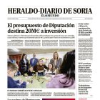 Portada de Heraldo Diario de Soria del 24 de diciembre de 2024.