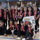Los dos equipos alevines del Sporting CV Soria con la medalla como campeones de la Copa de España.