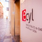 Rótulo de una oficina del Ecyl en Soria.