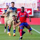 Steven Góngora en el encuentro de la primera vuelta ante el Pontevedra