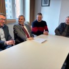 El consejero de Movilidad durante la reunión con los alcaldes del Alto Jalón.