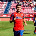 Bonilla en los prolegómenos del encuentro de la primera vuelta ante el Pontevedra.
