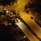 Detalle de las imágenes captadas por un dron de la Policía Foral de Navarra que sobrevoló las carreras ilegales en Tudela.