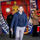 Aitor Calle en los prolegómenos del partido de la pasada jornada ante el Coruxo.
