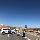 Imagen de un control de la Guardia Civil en una carretera de Soria.