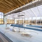 Estado de las obras de la piscina de Suellacabras.