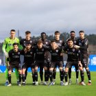 Once del Numancia en la matinal del domingo en Abegondo.