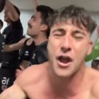 Alain Ribeiro celebrando la victoria del Numancia.