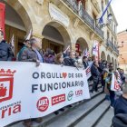 Protesta sindical en el Ayuntamiento.