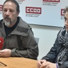 Javier Moreno y María Enciso en la rueda de prensa de este jueves.