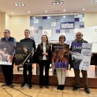 La diputada de Turismo junto a los miembros de las cofradías de Soria, El Burgo y Ágreda.
