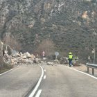 Desprendimiento de rocas en la LR-115 en Arnedillo.