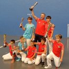 Los jóvenes integrantes del C.P. Golmayo en la competición de Pedrajas de San Esteban.