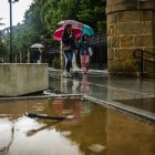La tormenta dejó inundados ciertos puntos de la ciudad