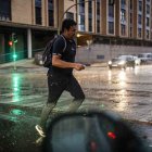 La tormenta dejó inundados ciertos puntos de la ciudad
