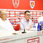 Javier Jiménez, Patricio de Pedro y Álex Huerta en la rueda de prensa de este viernes.