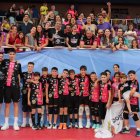 La plantilla del Sporting Santo Domingo tras conseguir la clasificación para el Nacional alevín.