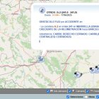 Aviso de la DGT en su mapa de incidencias en tiempo real.