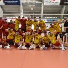 El combinado nacional de voleibol durante la competición.