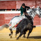 Sergio Pérez durante su faena a uno de sus toros.
