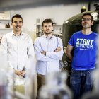 Alfonso García, Héctor Guerreiro e Ignacio de Godos, de la Escuela de Ingeniería Industrial  Forestal, Agronómica y de la Bioenergía.