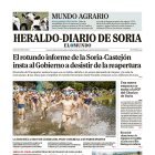 Portada de Heraldo-Diario de Soria de 14 de julio de 2025.