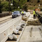 Obras de este miércoles 23 de julio en el puente de piedra de Soria.