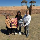 María José Jiménez, Rubén García y Alberto Santamaría, en la presentación de la representación de las guerras numantinas.