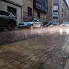 Una fuerte tormenta en Soria capital en mayo de este año.