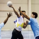Imagen del partido del Balonmano Soria ante el conjunto zaragozano.