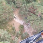 Labores de rescate vistas desde el helicóptero.