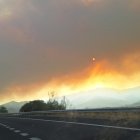 Incendio forestal en Castilla y León en la mañana de este lunes.